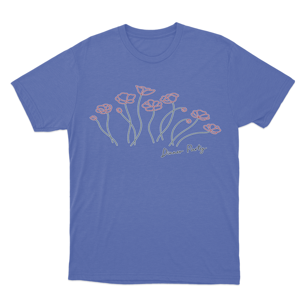 Dinner Party Flowers Unisex T Shirt Blue Dinner Party Flowers Unisex T Shirt Blue 1