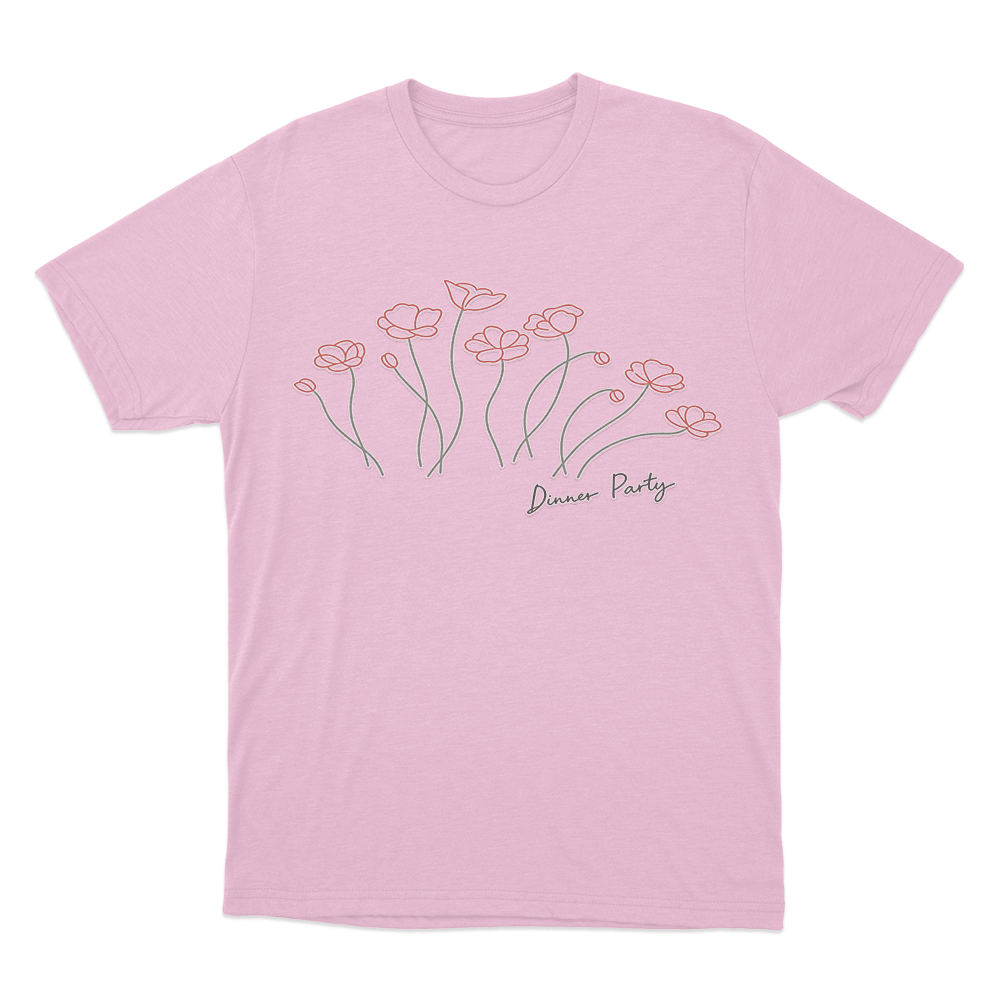 Dinner Party Flowers Unisex T Shirt Pink Dinner Party Flowers Unisex T Shirt Pink 1