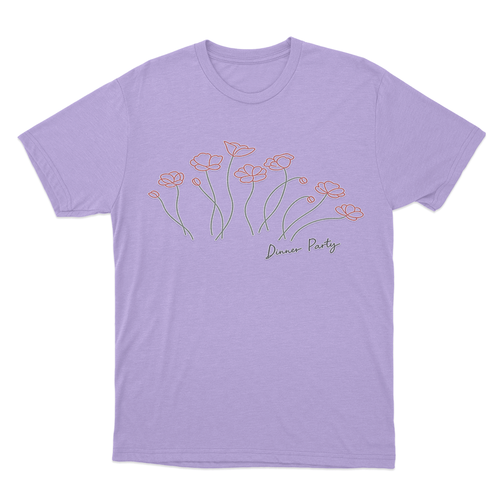 Dinner Party Flowers Unisex T Shirt Purple Dinner Party Flowers Unisex T Shirt Purple 1
