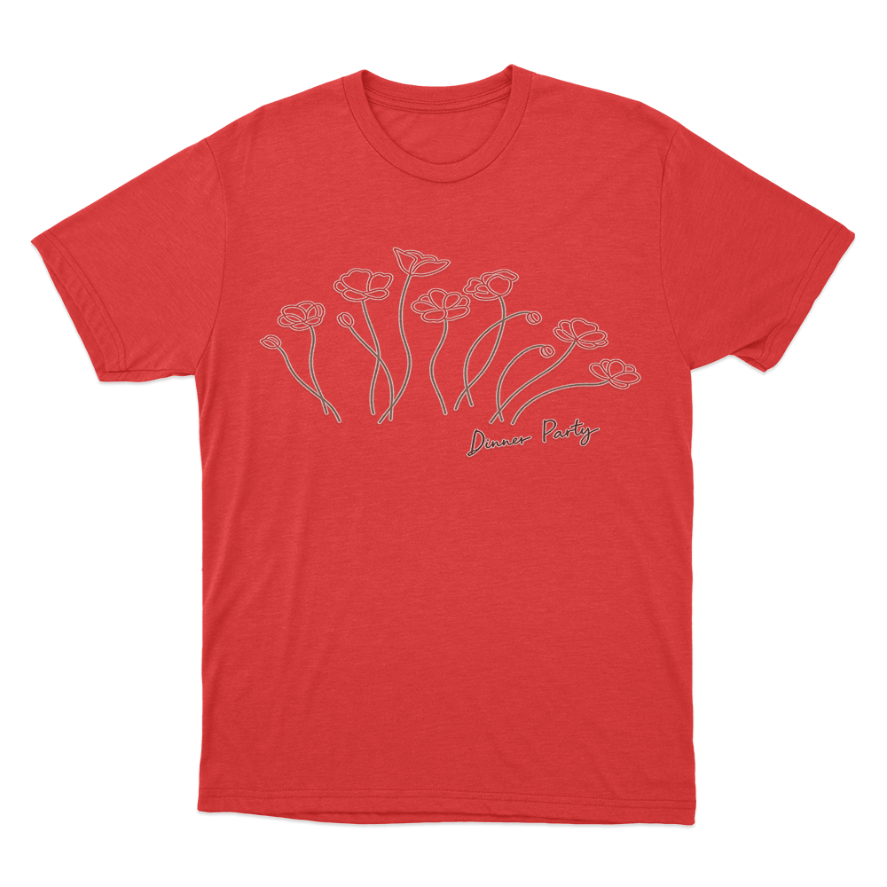 Dinner Party Flowers Unisex T Shirt Red Dinner Party Flowers Unisex T Shirt Red 1
