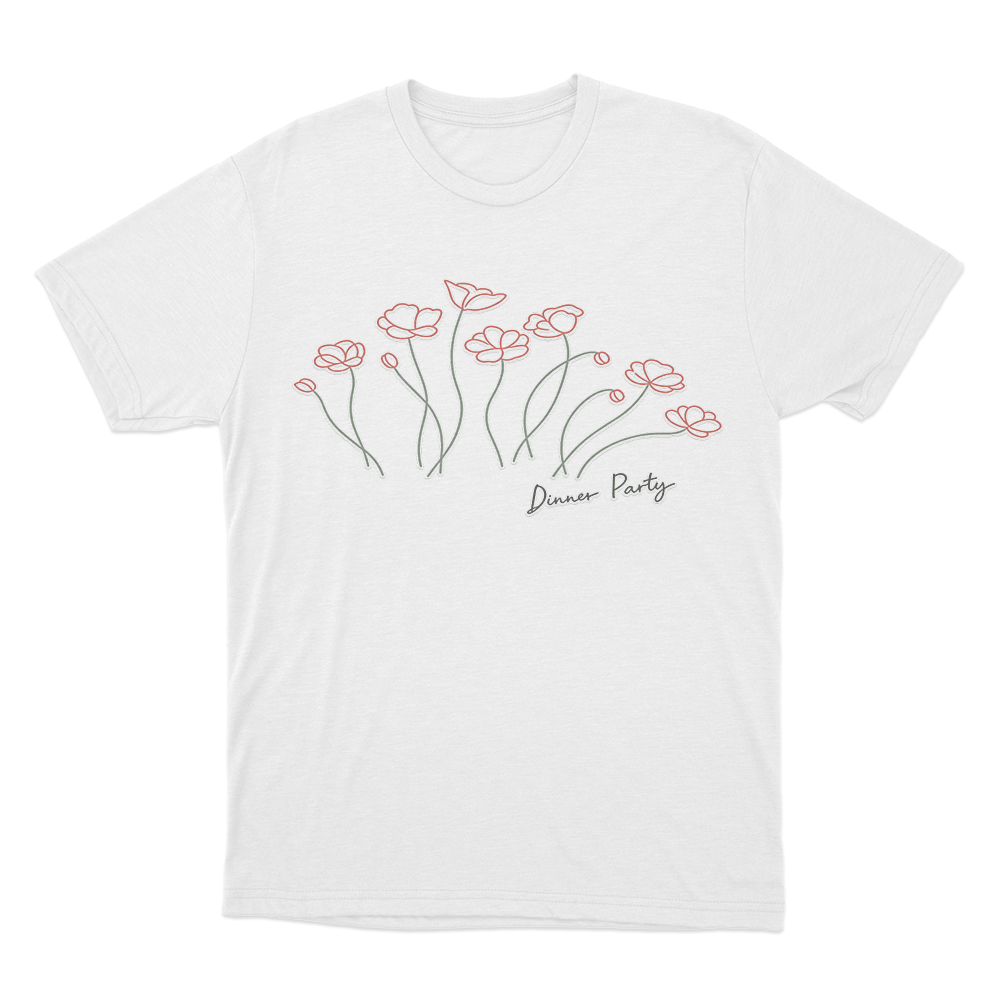 Dinner Party Flowers Unisex T Shirt White Dinner Party Flowers Unisex T Shirt White 1