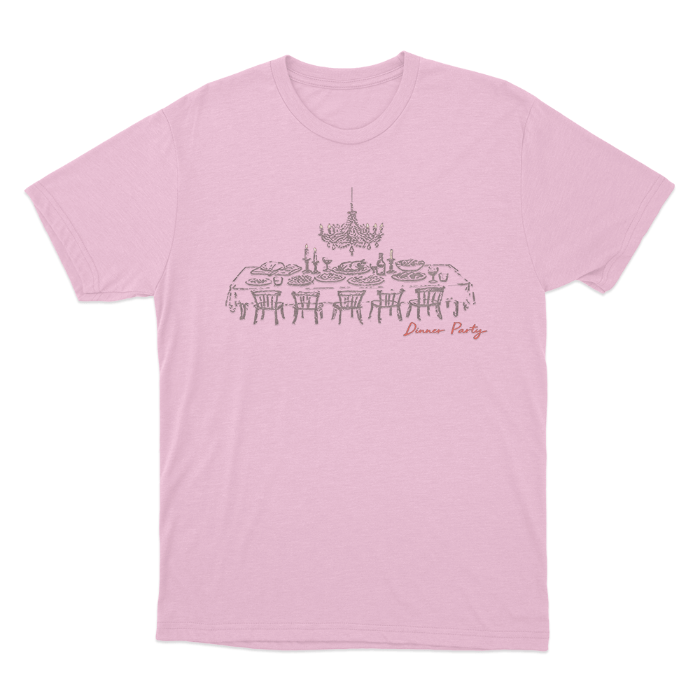 Dinner Party Table Sketch Unisex T Shirt Pink Dinner Party Table Sketch Unisex T Shirt Pink 1