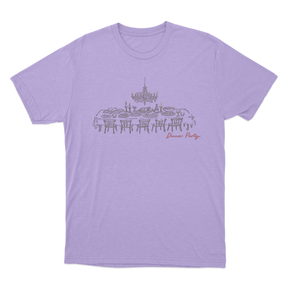 Dinner Party Table Sketch Unisex T Shirt Purple Dinner Party Table Sketch Unisex T Shirt Purple 1