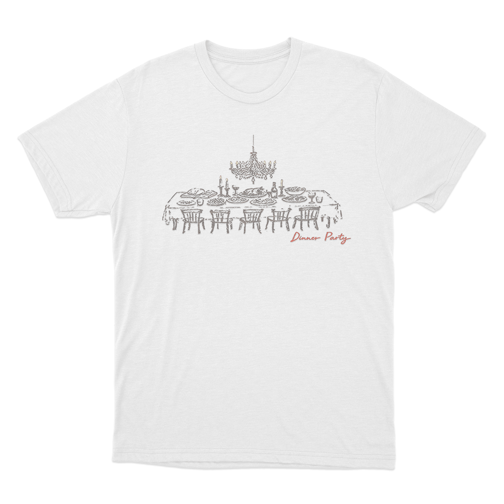 Dinner Party Table Sketch Unisex T Shirt White Dinner Party Table Sketch Unisex T Shirt White 1