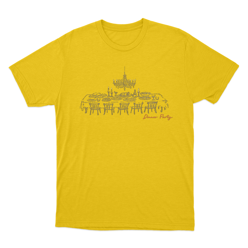 Dinner Party Table Sketch Unisex T Shirt Yellow Dinner Party Table Sketch Unisex T Shirt Yellow 1