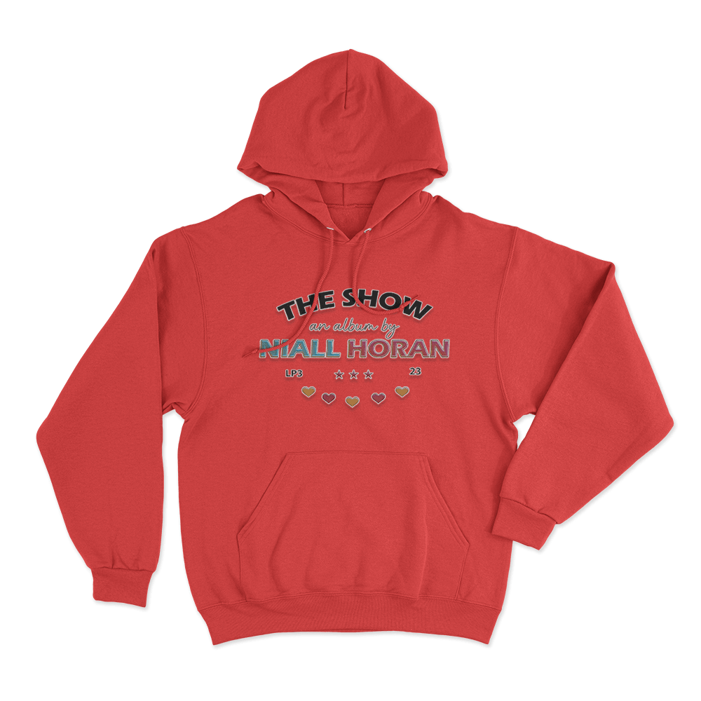The Show Album Text Unisex Hoodie Red The Show Album Text Unisex Hoodie Red