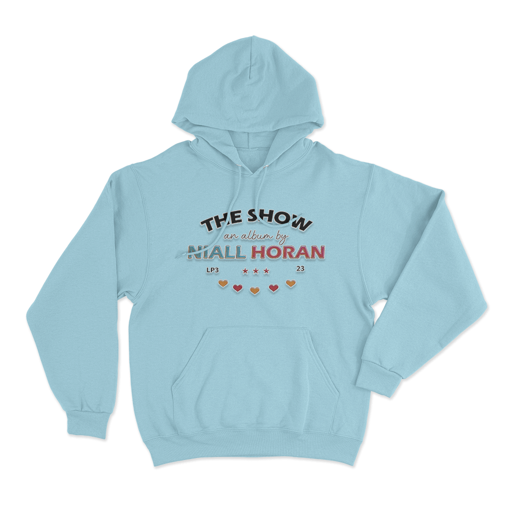 The Show Album Text Unisex Hoodie Sky Blue The Show Album Text Unisex Hoodie Sky Blue
